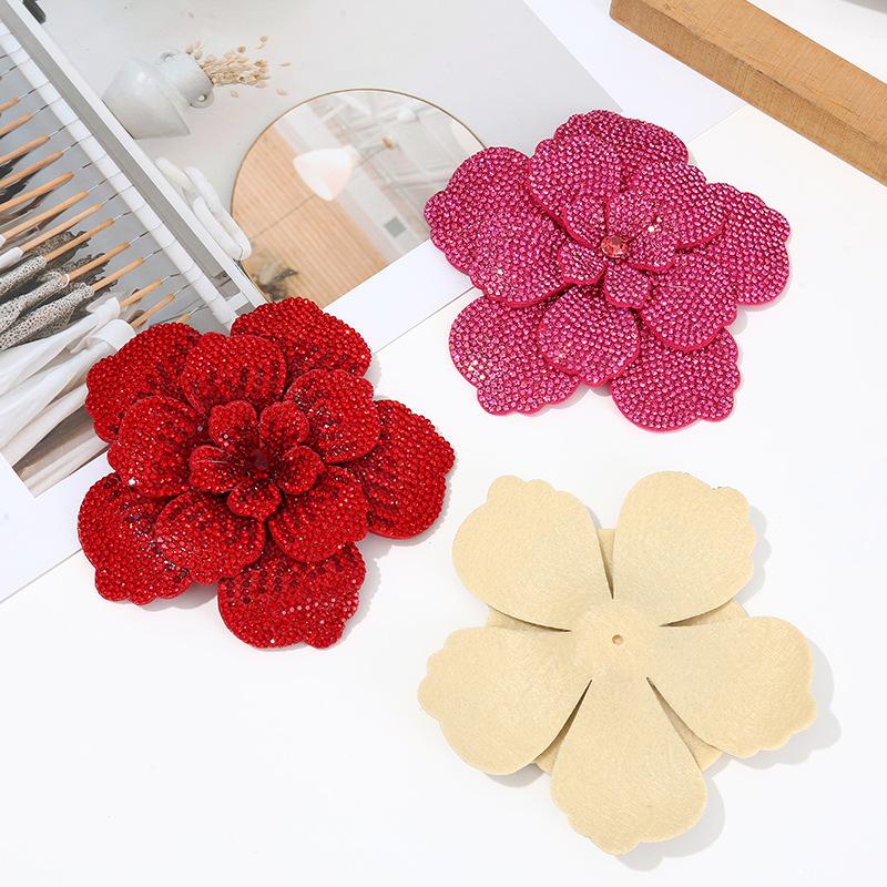 Sew On Rhinestone - 1 ชิ้น แผ่นปะดอกคามีเลียสามมิติประดับเพชรเทียม อุปกรณ์งานฝีมือ DIY สำหรับเย็บปัก
